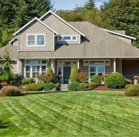 perfectly landscaped lawn